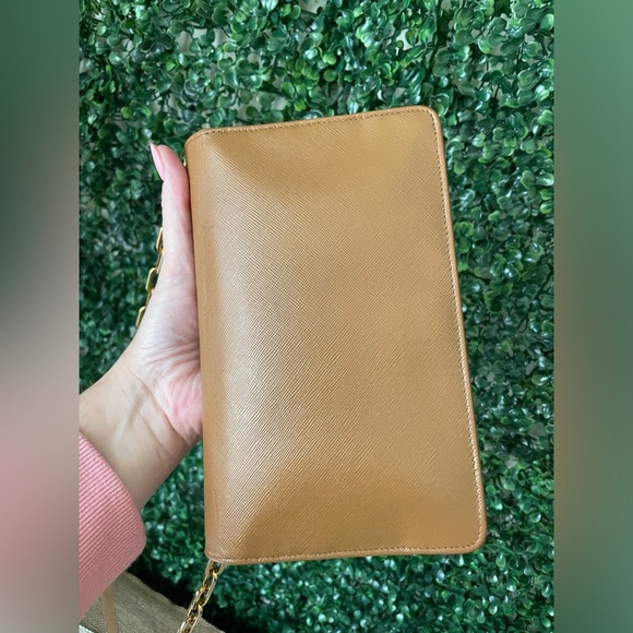 Prada Tan Brown Wallet on Chain Authentic - Picture 8 of 11